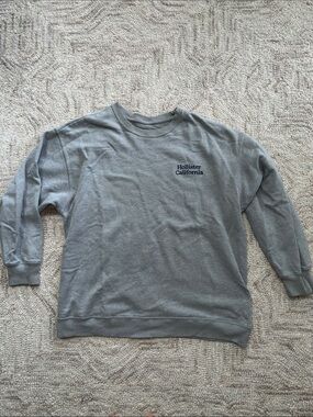 Hollister Gray Crewneck Sweatshirt with Chest Logo